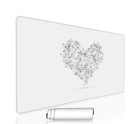 Bianco Tappetino Mouse xxl 500x250x3mm Gaming Mouse Pad Accessori Scrivania Sottomano Antiscivolo Grande Computer Tastiera Mousepad Amore Tappetino PC Waterproof Base in Gomma, per Laptop w-10274
