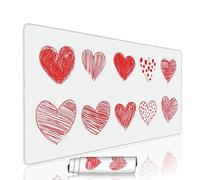 Bianco Tappetino Mouse xxl 600x300x3mm Gaming Mouse Pad Accessori Scrivania Sottomano Antiscivolo Grande Computer Tastiera Mousepad Amore Tappetino PC Waterproof Base in Gomma, per Laptop Casa w-6795