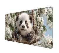 Bianco Tappetino Mouse XXL 900 x 400 mm, Tappetino Mouse Panda Mousepad con Bordi Cuciti, Impermeabile Tappeto Scrivania Base in Gomma Antiscivolo Sottomano Scrivania per Hogar, PC, Laptop -hjw250652