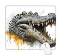 Bianco Tappetino per Mouse Piccolo 400x300x3mm,Gaming Mouse Pad Coccodrillo,con Base in Gomma Antiscivolo,Mousepad con Bordi Cuciti,per Mouse Senza Fili,Laptop,Ufficio Casa,Lavabile,Regalo Uomo D-527