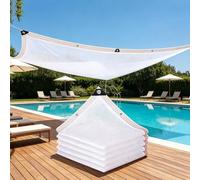 Bianco Telo Ombreggiante Pesante 90% Blocco UV - Maglia Extra Densa in HDPE con Occhielli Ogni 50cm, Cucitura Rinforzata a 6 Bordi, Telo Esterno per Terrazzo Giardino Pianta(5.0x5.0m)