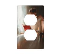Bianco Vestito Bella Donna Lettura Presa Copertura Interruttore Luce Copertura Decorativa 1 Gang Piastra da Parete per Cucina Camera Bagno Dimensioni 7x11.4cm