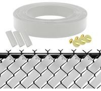 Bianco Vista Sistema di Blocco Privacy Nastro Trama W/Staffa Per Catena Link