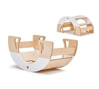 Bianconiglio Kids ® DONDO Palestra per allenamento psico-motorio realizzata in betulla di prima scelta (con doppia verniciatura lavabile bicolore bianca e legno) trasformabile in tavolo e scrivania