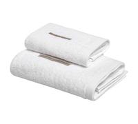 BIANCOPERLA Coppia Asciugamani da Bagno 1+1 Viso e Ospite con Iniziale Ricamata (Lettera I)