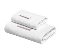 BIANCOPERLA Coppia Asciugamani da Bagno 1+1 Viso e Ospite con Iniziale Ricamata (Lettera L)