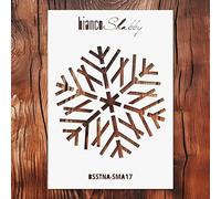 biancoShabby® Stencil Natale RIUTILIZZABILE Made in Italy - Stencil Professionale per Decorazioni Natalizie, Mobili e Pareti - Fiocco Neve 08 Small