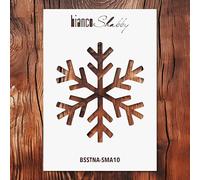 biancoShabby® Stencil Natale RIUTILIZZABILE Made in Italy - Stencil Professionale per Decorazioni Natalizie, Mobili e Pareti - Fiocco Neve 01 Small