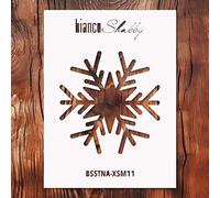 biancoShabby® Stencil Natale RIUTILIZZABILE Made in Italy - Stencil Professionale per Decorazioni Natalizie, Mobili e Pareti - Fiocco Neve 02 Extra Small