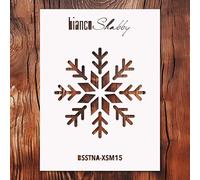 biancoShabby® Stencil Natale RIUTILIZZABILE Made in Italy - Stencil Professionale per Decorazioni Natalizie, Mobili e Pareti - Fiocco Neve 06 Extra Small