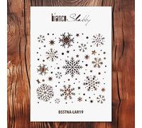 biancoShabby® Stencil Natale RIUTILIZZABILE Made in Italy - Stencil Professionale per Decorazioni Natalizie, Mobili e Pareti - Fiocchi Neve 010 Large