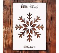 biancoShabby® Stencil Natale RIUTILIZZABILE Made in Italy - Stencil Professionale per Decorazioni Natalizie, Mobili e Pareti - Fiocco Neve 06 Small