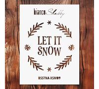 biancoShabby® Stencil Natale RIUTILIZZABILE Made in Italy - Stencil Professionale per Decorazioni Natalizie, Mobili e Pareti - Scritte Natale 09 Extra Small