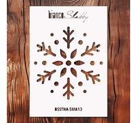 biancoShabby® Stencil Natale RIUTILIZZABILE Made in Italy - Stencil Professionale per Decorazioni Natalizie, Mobili e Pareti - Fiocco Neve 04 Small