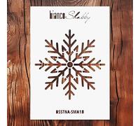 biancoShabby® Stencil Natale RIUTILIZZABILE Made in Italy - Stencil Professionale per Decorazioni Natalizie, Mobili e Pareti - Fiocco Neve 09 Small