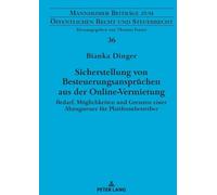 Bianka Dinger Sicherstellung von Besteuerungsanspruechen aus (Copertina rigida)
