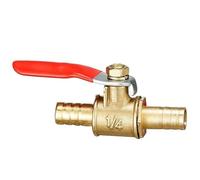 BIANMTSW 1PC 14mm Red Handle Small Valve Hose Inline Brass Fuel Line Shutoff Ball Valve Pipe Fittings