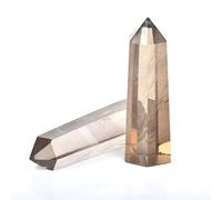 BIANMTSW 70MM-80MM Naturale Grigio Quarzo fumé Obelisco Pietra Cristallo Bacchetta Punta 1pz Collezioni di casa