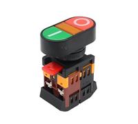 BIANMTSW APBB-22-25N Self Reset Start-Stop Double Pushbuttons Switch No NC with LED Lamp 22mm(24V)