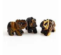 BIANMTSW Artigianato 1,5' pollici Gemma naturale intagliata Quarzo animale Occhio di tigre giallo Elefante 1pz Collezioni di casa