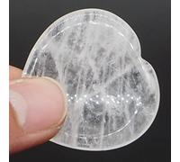 BIANMTSW Cristalli e pietre Pietra di palma a forma di cuore Pollice Pietra Tasca Pietra preziosa naturale Quarzo Massaggio con dita Collezioni di casa (Color : Clear Quartz, Size : 1.5 Inch)