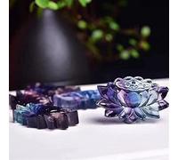 BIANMTSW Cristallo Naturale Fluorite Naturale Cristallo di Quarzo Pietra intagliata Volpe a Nove Code Sirena Stelle Amuleto Fortunato Intaglio Animale Regalo 1pz Collezioni di casa