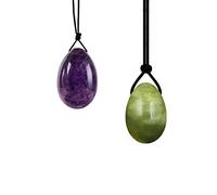 BIANMTSW Natural Jade Eggs Women Exerciser Yoga Drilled Massage Stone, 3Pc Small Collezioni di casa (Color : 2pc Small 02)