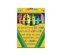 BIANMTSW Poster comunitario in on cornice e scritta in lingua inglese "About Diversity Inclusion and Teamwork", idea regalo motivazionale per insegnanti e decorazione da parete per la scuola