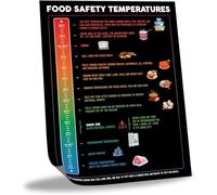 BIANMTSW Poster da cucina con tabella della temperatura degli alimenti e riferimento, per il codice sanitario del ristorante e la decorazione per lo chef di casa, incorniciato, 40 x 60 cm