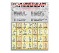 BIANMTSW Poster su tela con diagramma di Tai Chi, per casa, studio e ufficio, con cornice, 40 x 60 cm