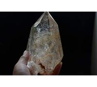 BIANMTSW Raro vero Tibet himalayano ad alta quota in oro chiaro rutilato cristallo quarzo punto 6,53 pollici spirituale Collezioni di casa