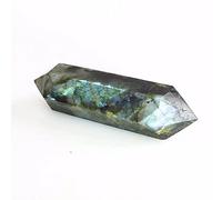 BIANMTSW Stone 95mm-105mm Naturale Labradorite Torre Cristallo Doppi Punti 1pz Collezioni di casa