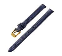 Biannbjx Cinturino per orologio sottile in pelle di lucertola per cinturino da donna 8mm 10mm 12mm 14mm 16mm, Blu-oro, 14mm