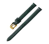 Biannbjx Cinturino per orologio sottile in pelle di lucertola per cinturino da donna 8mm 10mm 12mm 14mm 16mm, Verde-oro, 12mm