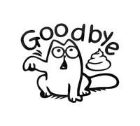 Bianriche Adesivo da parete a specchio in acrilico, rimovibile, con scritta "Good Bye Poop", per WC, decorazione per bagno, nero
