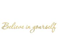 Bianriche Adesivo da parete a specchio in acrilico, rimovibile, con scritta in lingua inglese "Believe in Yourself", per casa, soggiorno, camera da letto, bagno, colore: oro
