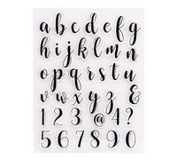 Bianriche Timbro in silicone trasparente lettere minuscole numeri timbro trasparente per artigianato foto scrapbooking diario decorazione di biglietti