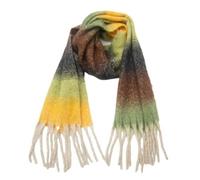 BIANRUN Sciarpa Donna Sciarpe da Donna Grida A Scialli Ombre Marginali E Sciarpe Grandi per Le Donne Inverno Coperte per La Sciarpa da Donna.-Verde E Giallo