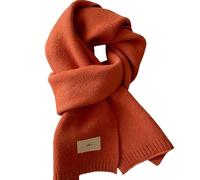 BIANRUN Sciarpa Gentle Solid Color Sciarf Lana A Maglia Short Backerchief for Women Autunno E Inverno Coppia Calda Stile-05#orange-160 * 20 Cm