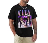 biANUTEDwr6d City Girls T Shirt Rap Hip Hop 90s Retro Vintage Tshirt Black M