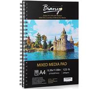 Bianyo, blocco per artisti a spirale, nero - blocco note da 28 cm. x 20 cm. 60 fogli.