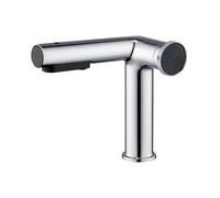 BiaoTeng Miscelatore con Doccetta Estraibile per Lavabo Bagno 3 Funzioni Caldo e Freddo Ottone Rubinetto Bagno Lavabo Monoforo Argento