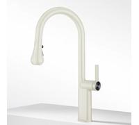 BiaoTeng Miscelatore con Doccetta Estraibile per Lavabo Bagno Girevole 360° 3 Funzioni Caldo e Freddo Ottone Rubinetto Monocomando per Lavabo da Bagno Bianco Latte