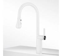 BiaoTeng Miscelatore con Doccetta Estraibile per Lavabo Bagno Girevole 360° 3 Funzioni Caldo e Freddo Ottone Rubinetto Monocomando per Lavabo da Bagno Bianco