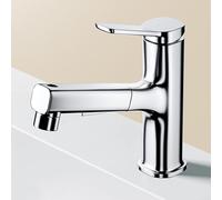 BiaoTeng Rubinetto Bagno Lavabo con Doccetta Estraibile 3 Funzioni Caldo e Freddo Ottone Miscelatore Lavandino Bagno con Doccetta Cromo