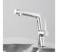 BiaoTeng Rubinetto Bagno Lavabo con Doccetta Estraibile per Lavandino 3 Funzioni Caldo e Freddo Ottone Miscelatore Lavandino Bagno con Doccetta Cromo