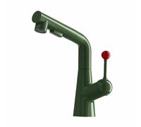 BiaoTeng Rubinetto Bagno Lavabo con Doccetta Estraibile per Lavandino 3 Funzioni Caldo e Freddo Ottone Miscelatore Lavabo Monoforo Verde