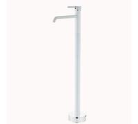 BiaoTeng Rubinetto per Vasca da Bagno a Terra Monocomando Caldo e Freddo in Ottone Miscelatore Vasca da Bagno Piantana Freestanding Rubinetti per Vasca Bianco