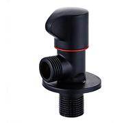 BiaoTeng Valvola Angolare Nera,Valvola A Sfera 1/2 Pollice Ad Angolo,Acqua calda e fredda,Valvola Arresto Acqua Bagno,Rubinetto Sottolavabo Nero,Nero A