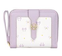 BIAOTIE Portafoglio da donna con fiocco carino bifold cerniera intorno portafogli per le donne blocco RFID porta carte di credito borsa con cerniera tasca portamonete, Lavanda, Fiocco